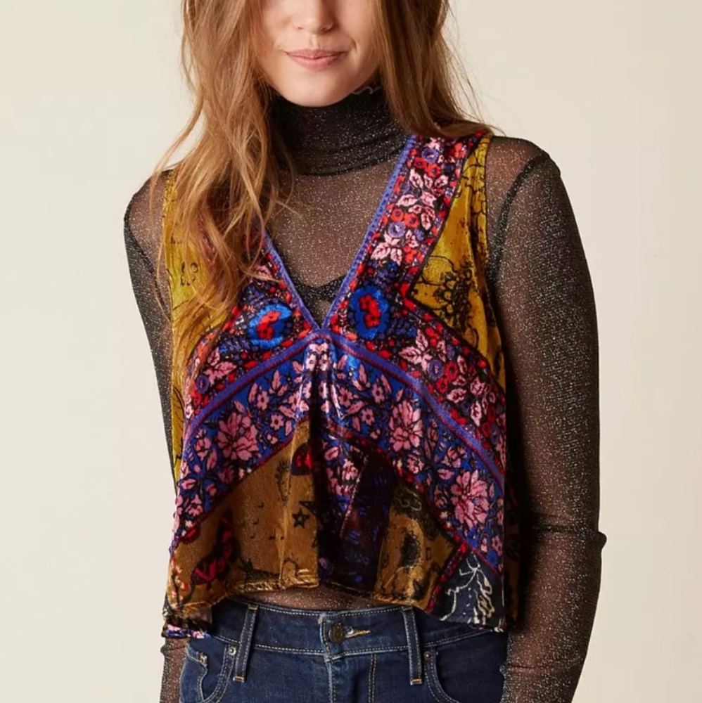 Free People Sweet Daydreams velvet swing tank